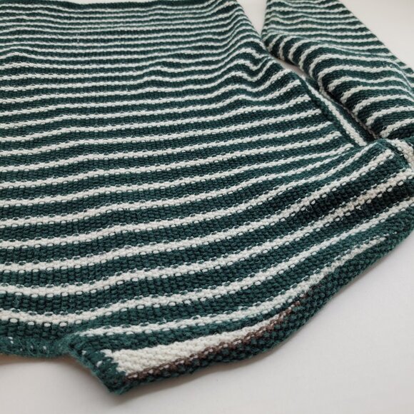 VTG Paris Sport Club Cardigan Sweater Women's S Green Stripe Ramie Cotton EUC - Picture 10 of 16